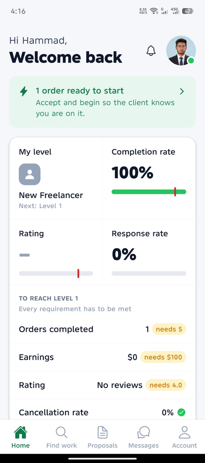 Freelancer dashboard